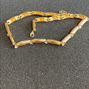 Christina Collection goldtone necklace w/rhinestones